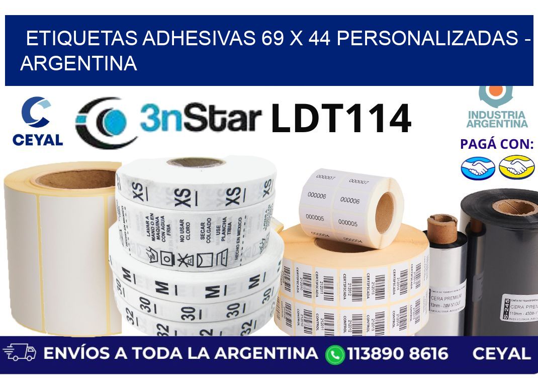 etiquetas adhesivas 69 x 44 personalizadas – Argentina