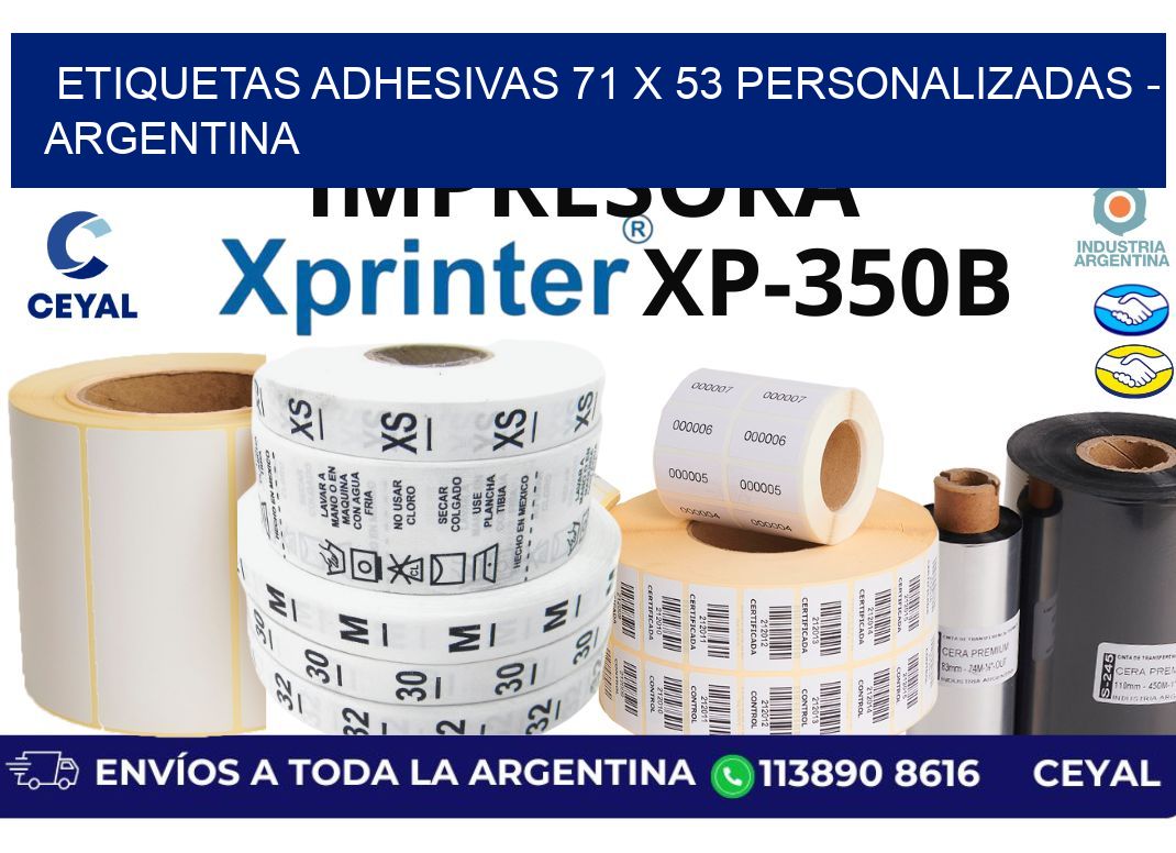 etiquetas adhesivas 71 x 53 personalizadas – Argentina