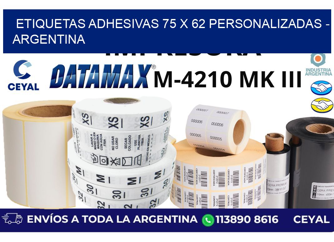 etiquetas adhesivas 75 x 62 personalizadas - Argentina