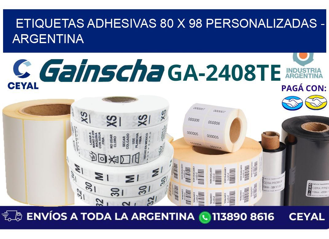 etiquetas adhesivas 80 x 98 personalizadas – Argentina