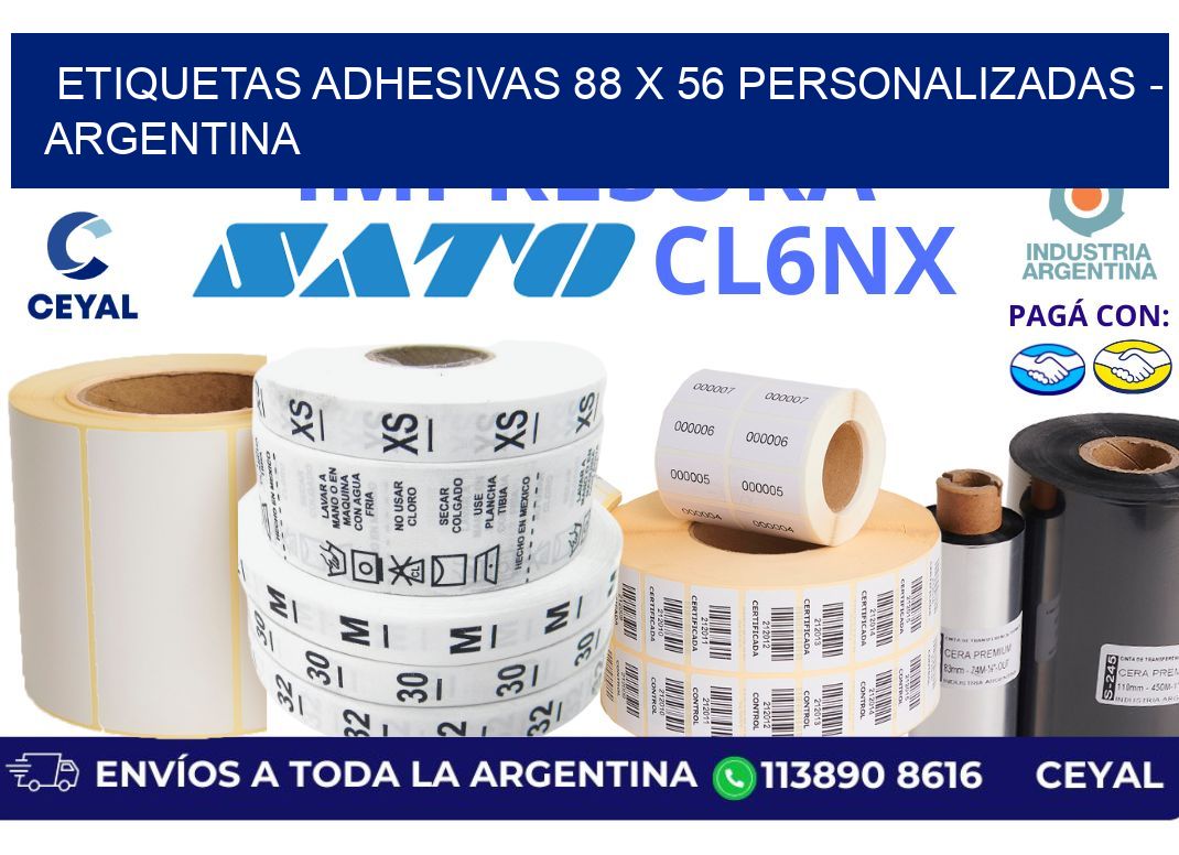 etiquetas adhesivas 88 x 56 personalizadas - Argentina