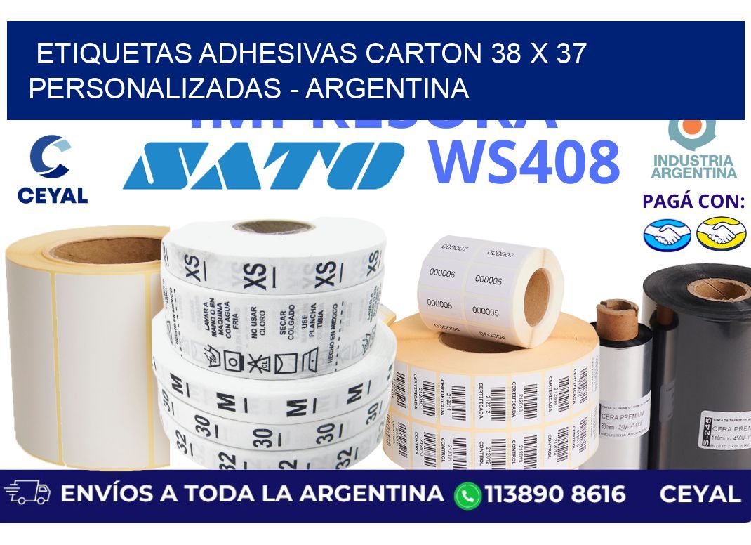 etiquetas adhesivas carton 38 x 37 personalizadas - Argentina