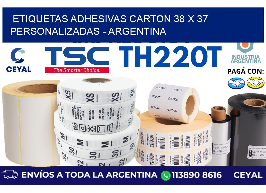 etiquetas adhesivas carton 38 x 37 personalizadas – Argentina
