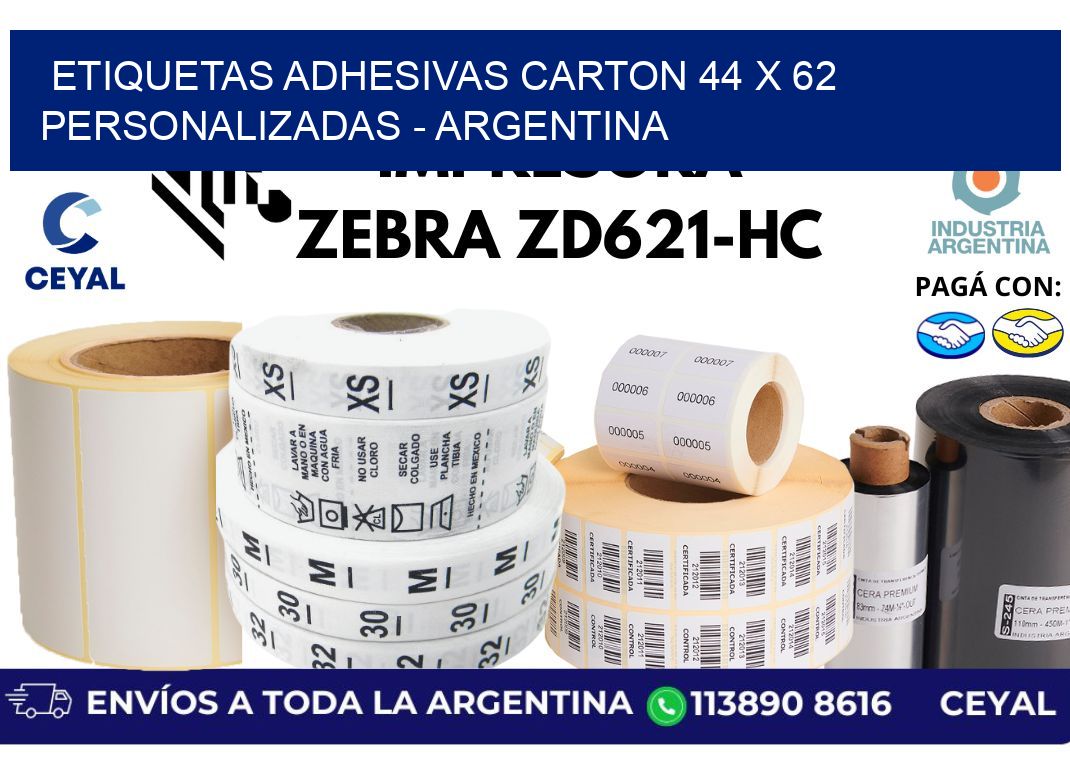 etiquetas adhesivas carton 44 x 62 personalizadas - Argentina