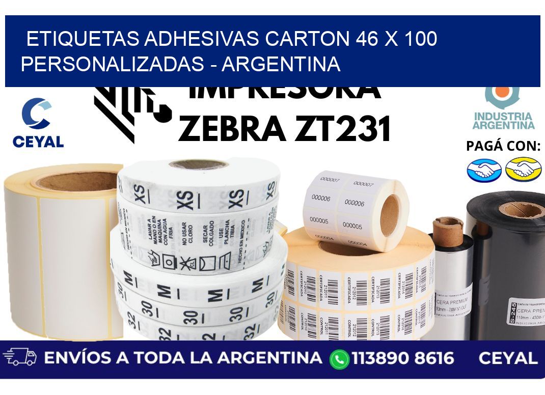 etiquetas adhesivas carton 46 x 100 personalizadas – Argentina