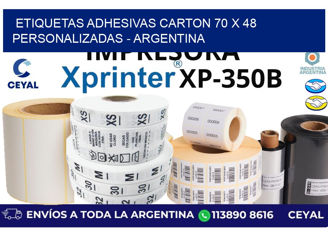 etiquetas adhesivas carton 70 x 48 personalizadas - Argentina