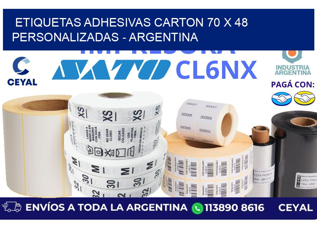etiquetas adhesivas carton 70 x 48 personalizadas – Argentina