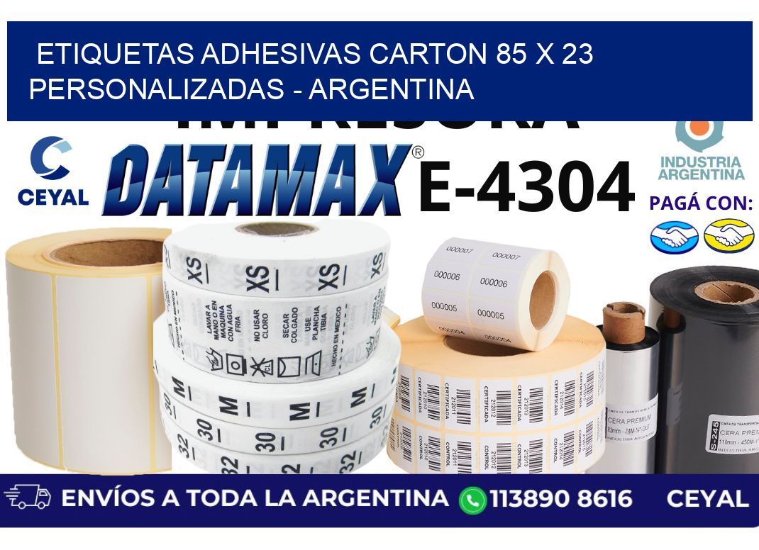 etiquetas adhesivas carton 85 x 23 personalizadas - Argentina