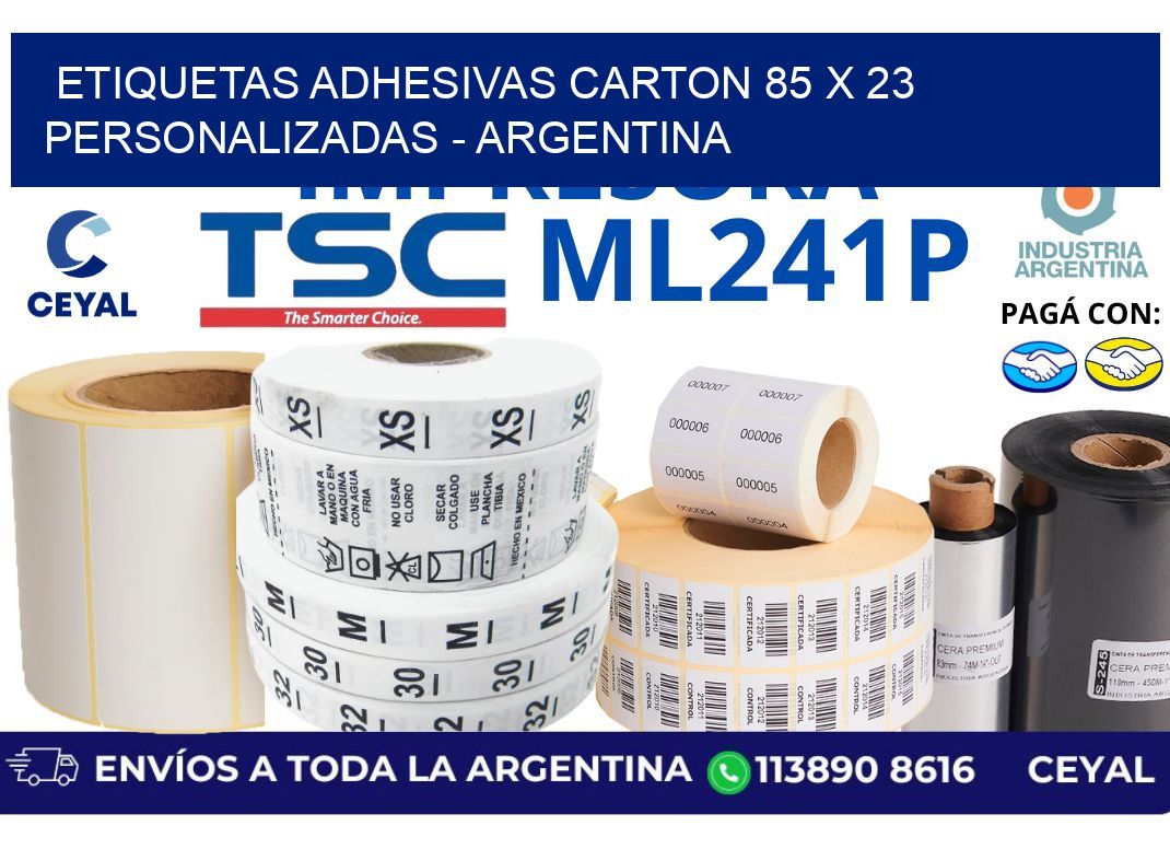etiquetas adhesivas carton 85 x 23 personalizadas – Argentina