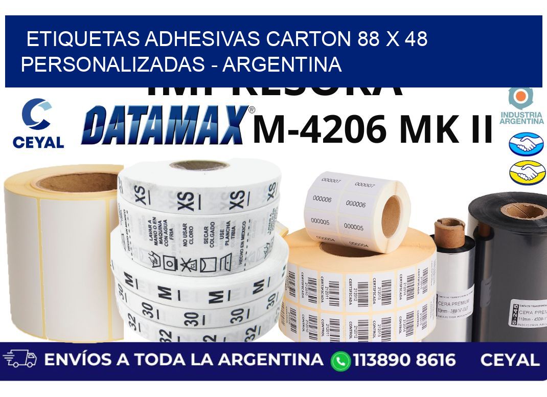 etiquetas adhesivas carton 88 x 48 personalizadas - Argentina