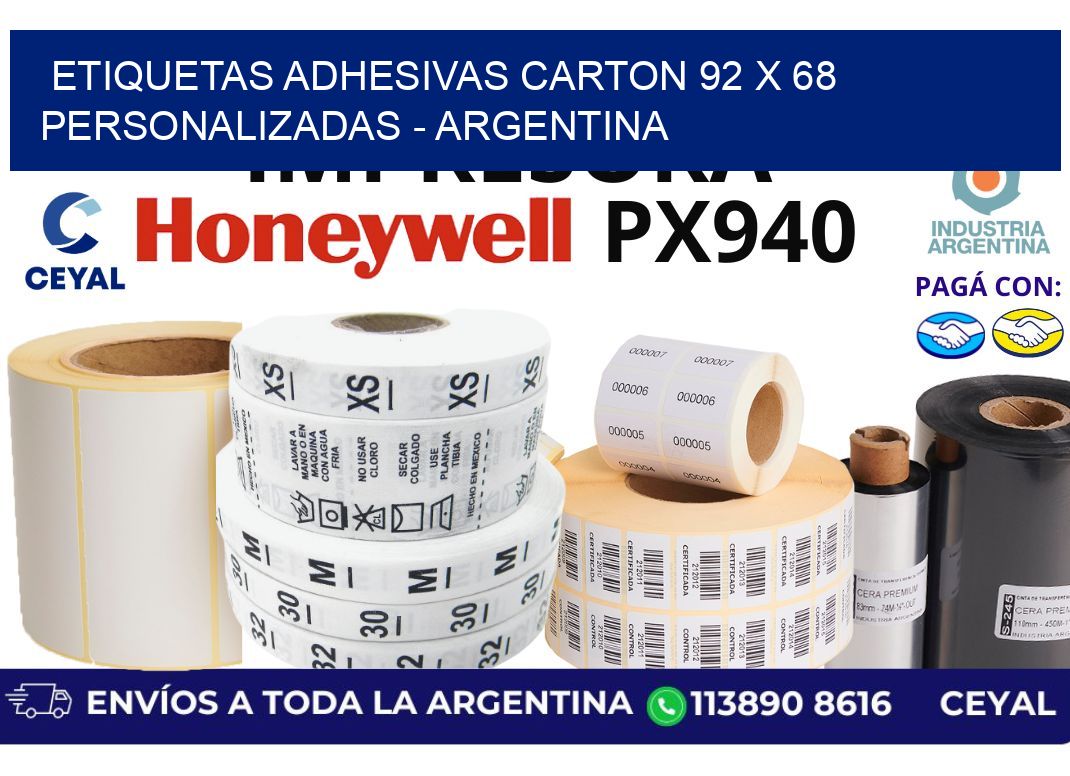 etiquetas adhesivas carton 92 x 68 personalizadas – Argentina