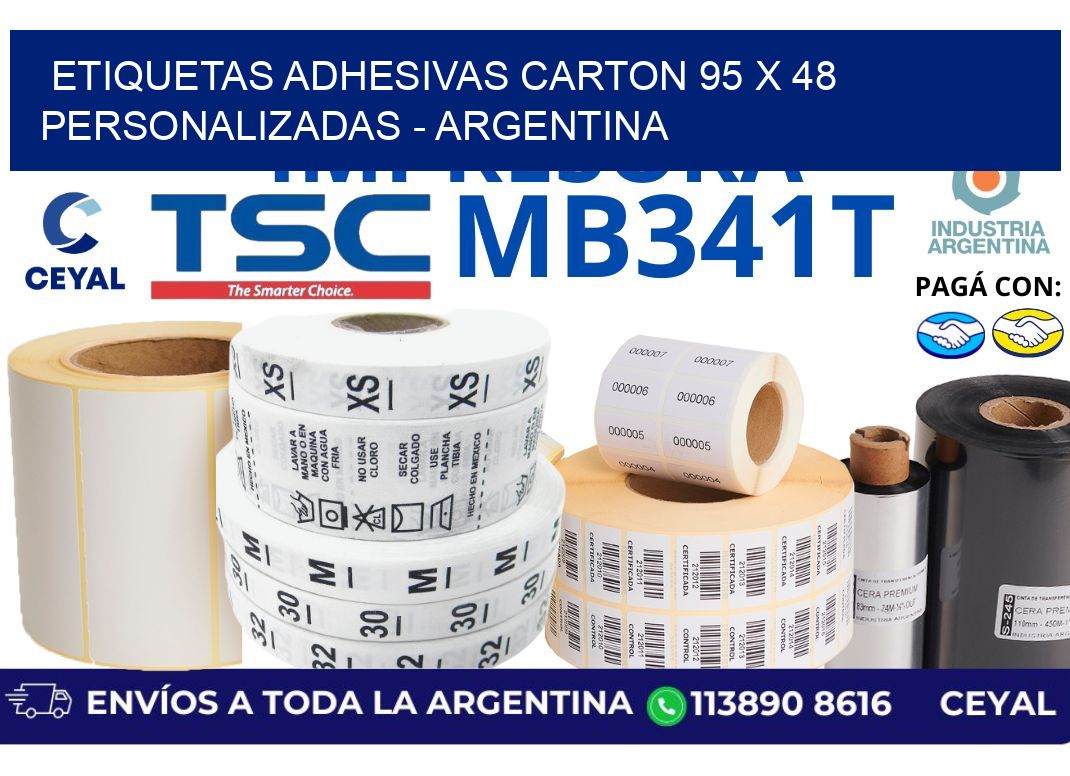 etiquetas adhesivas carton 95 x 48 personalizadas - Argentina