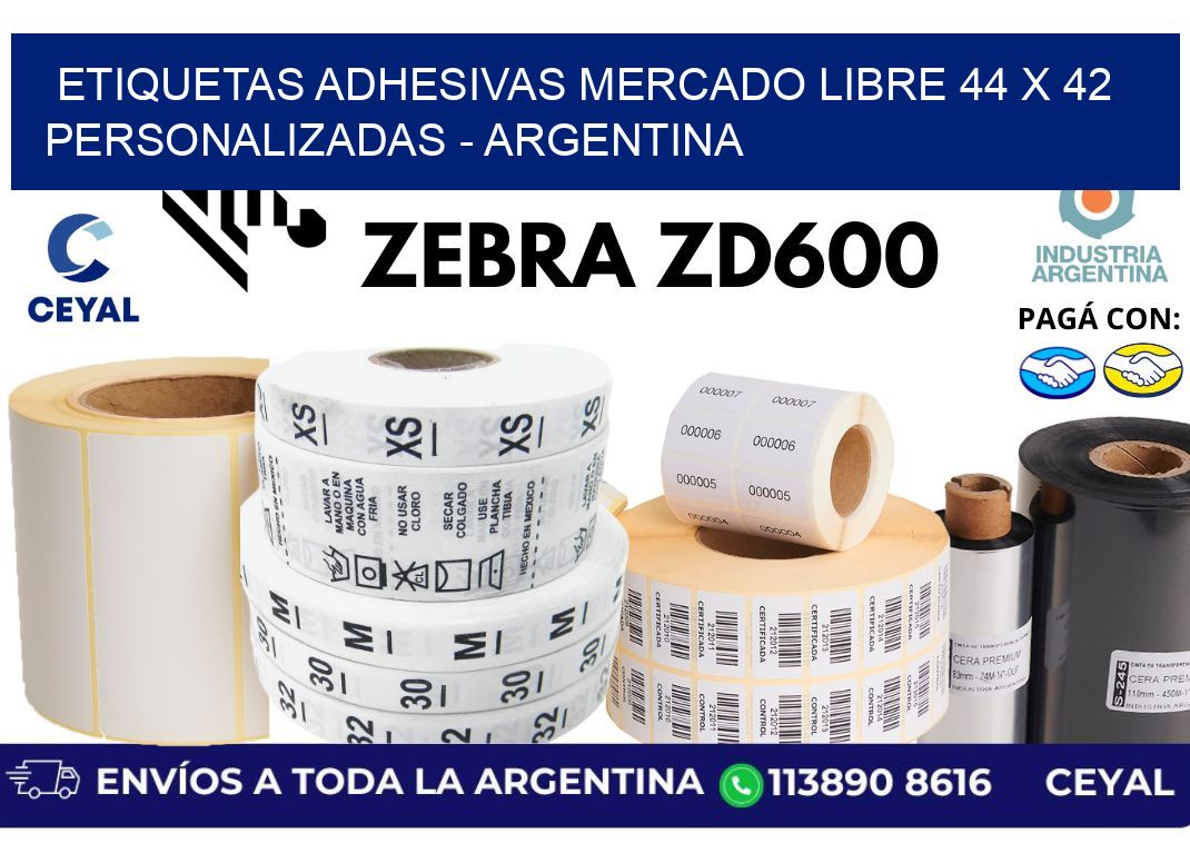 etiquetas adhesivas mercado libre 44 x 42 personalizadas - Argentina