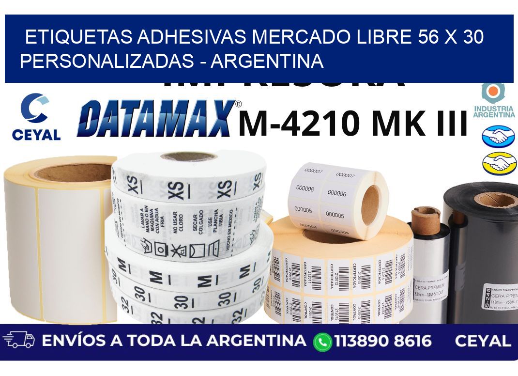 etiquetas adhesivas mercado libre 56 x 30 personalizadas - Argentina