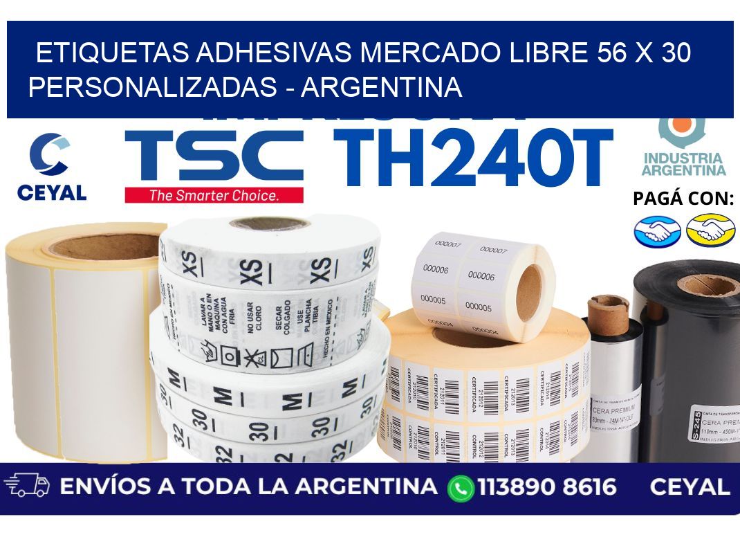 etiquetas adhesivas mercado libre 56 x 30 personalizadas - Argentina