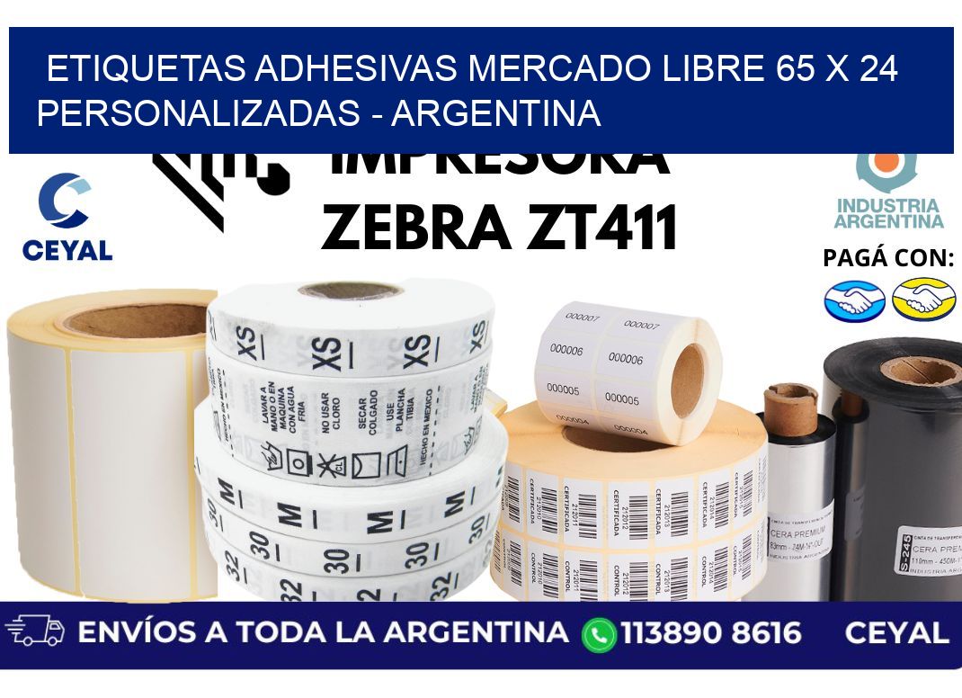 etiquetas adhesivas mercado libre 65 x 24 personalizadas - Argentina