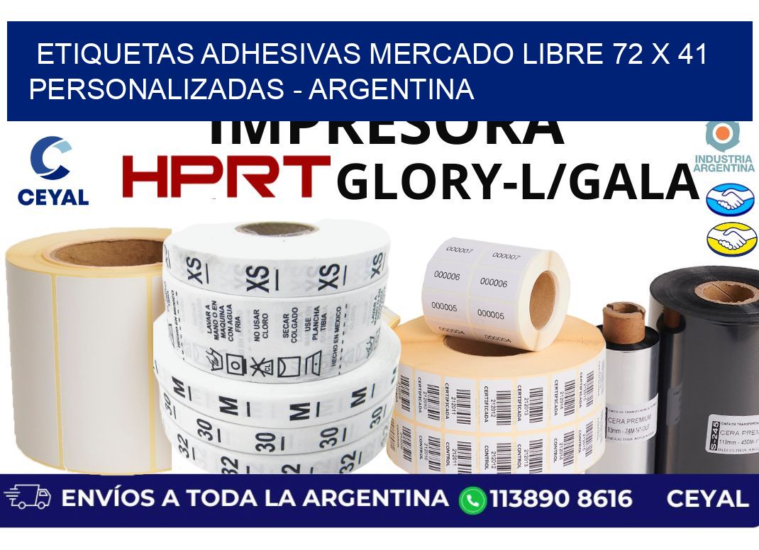 etiquetas adhesivas mercado libre 72 x 41 personalizadas - Argentina