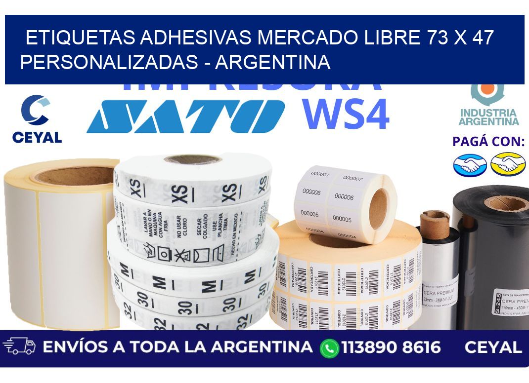 etiquetas adhesivas mercado libre 73 x 47 personalizadas - Argentina