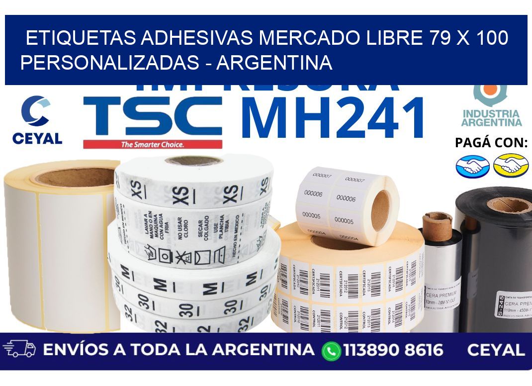 etiquetas adhesivas mercado libre 79 x 100 personalizadas - Argentina