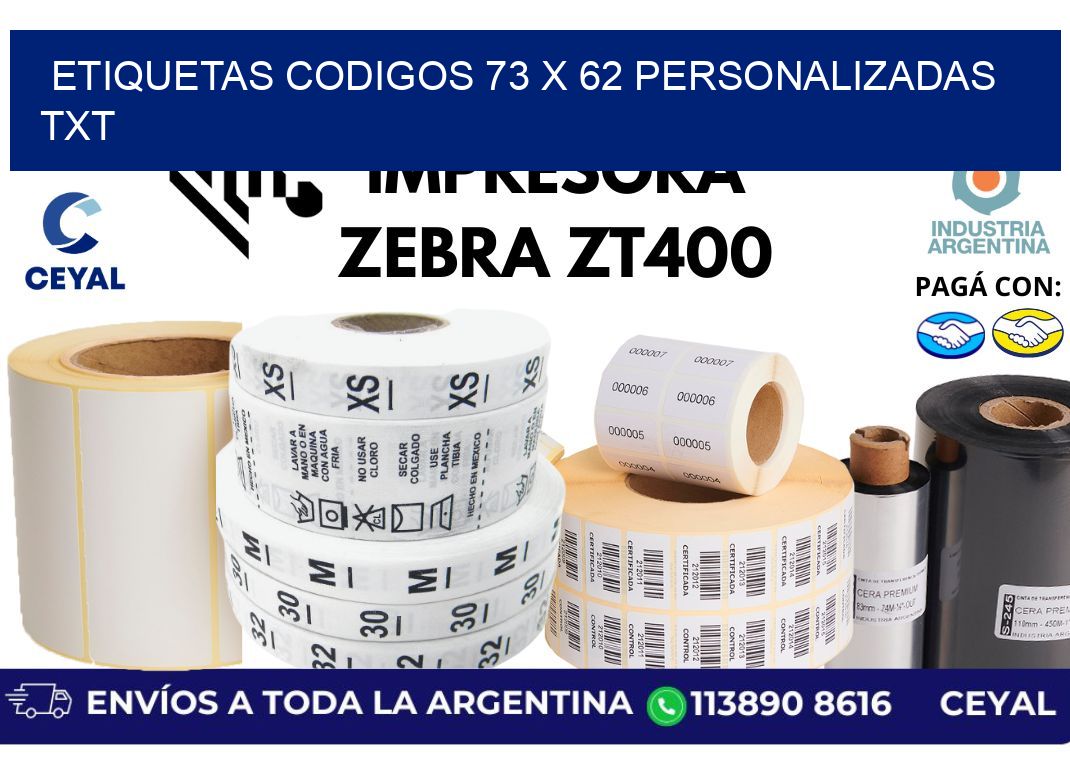 etiquetas codigos 73 x 62 personalizadas txt