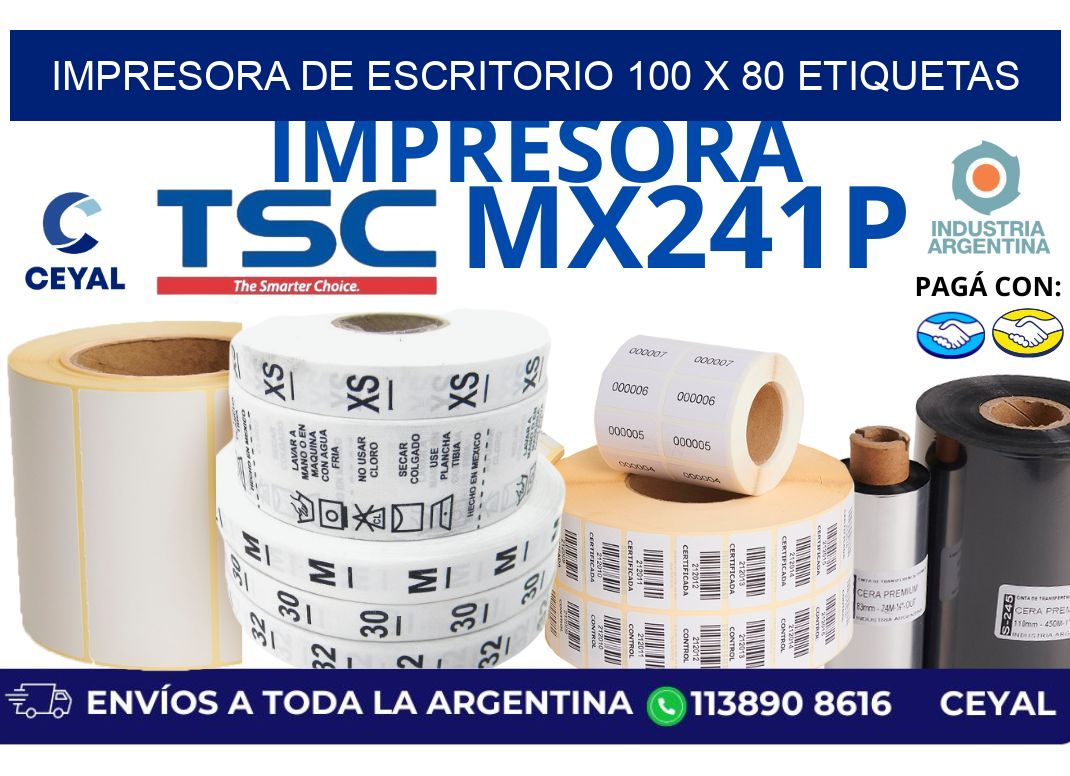impresora de escritorio 100 x 80 etiquetas
