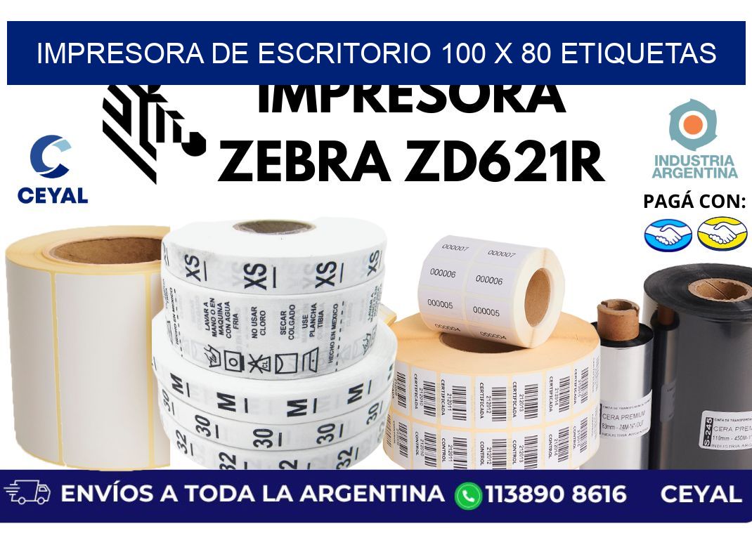impresora de escritorio 100 x 80 etiquetas