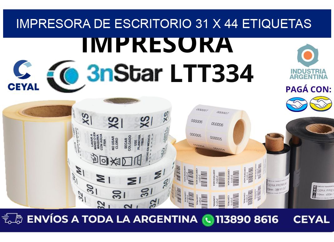 impresora de escritorio 31 x 44 etiquetas