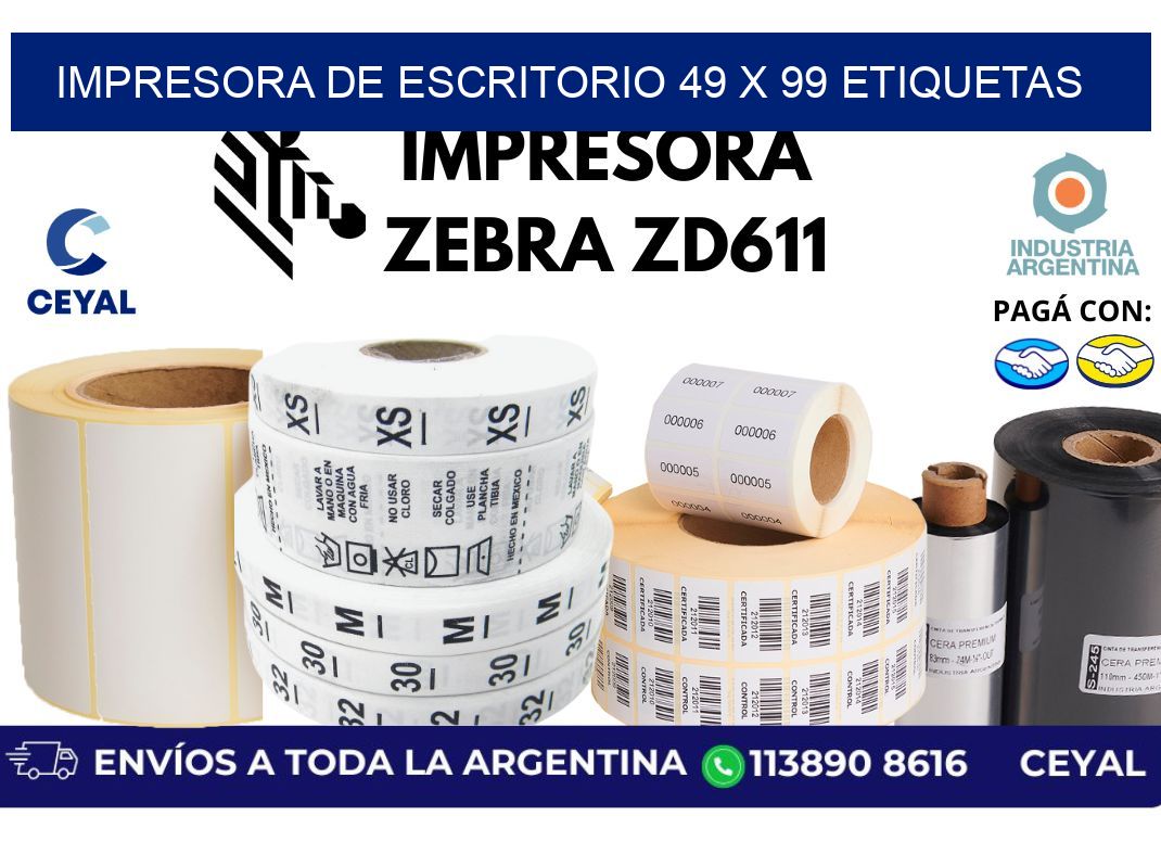 impresora de escritorio 49 x 99 etiquetas