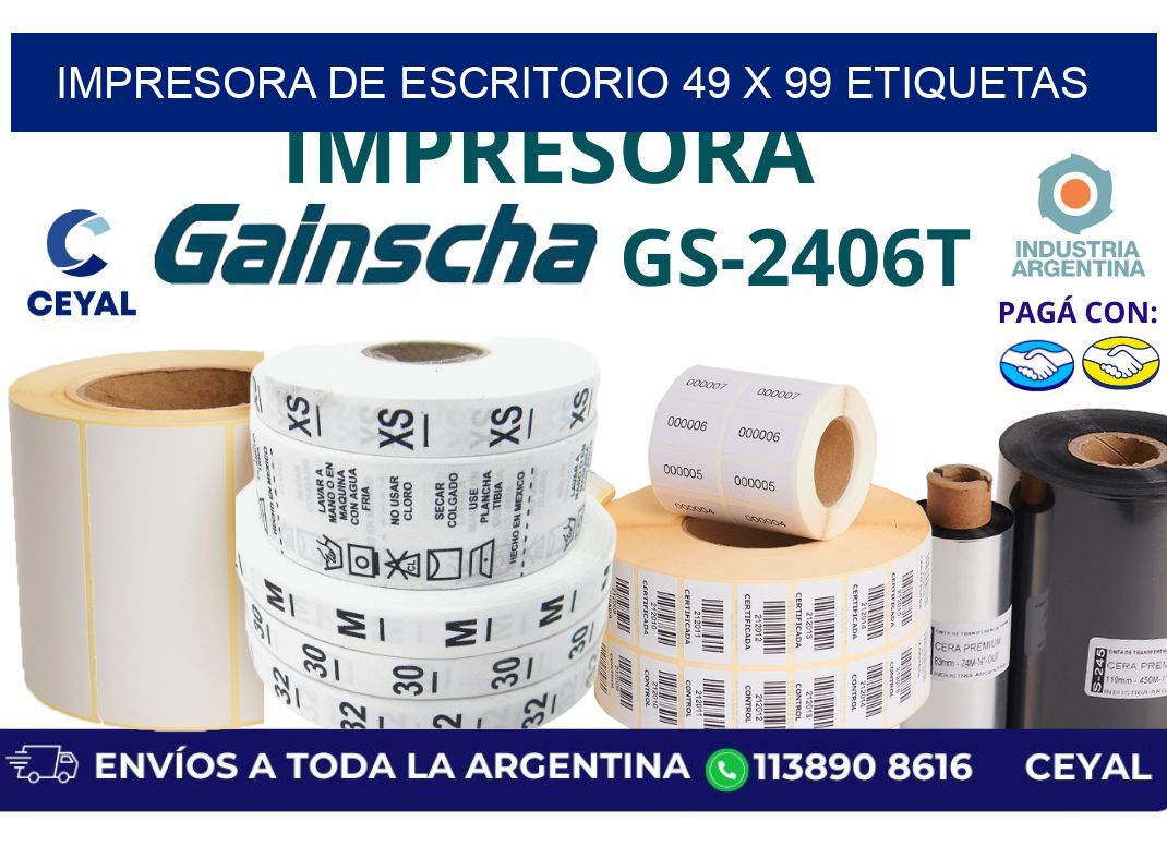impresora de escritorio 49 x 99 etiquetas