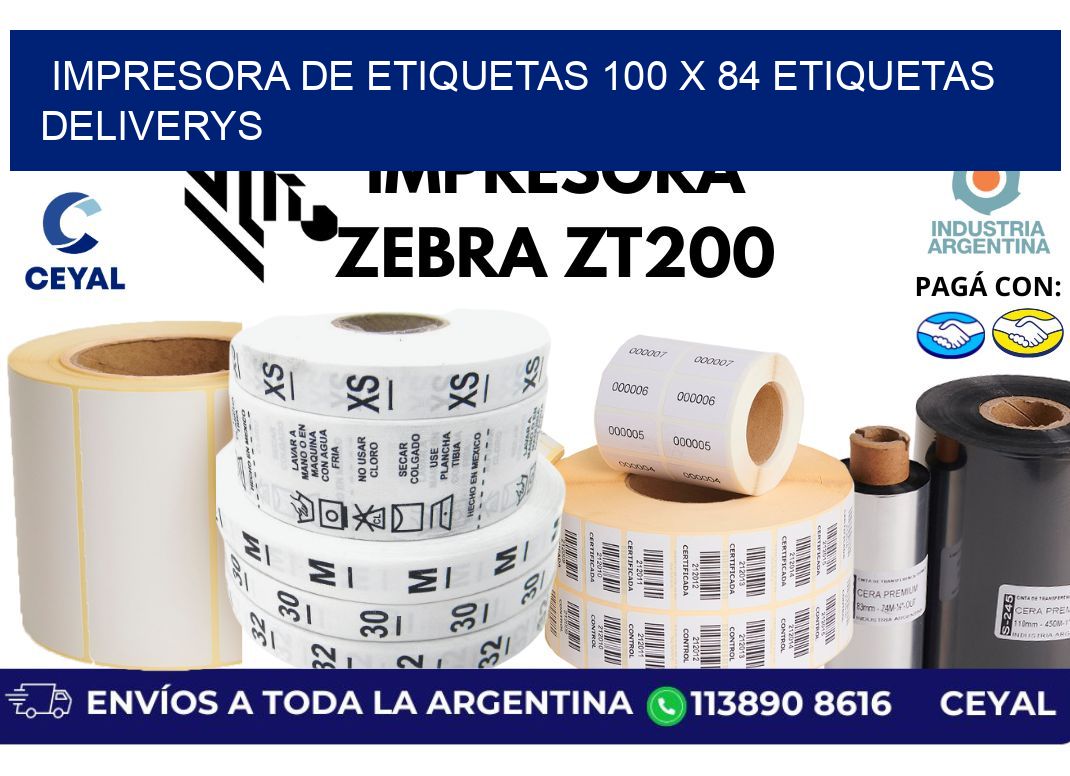 impresora de etiquetas 100 x 84 etiquetas deliverys