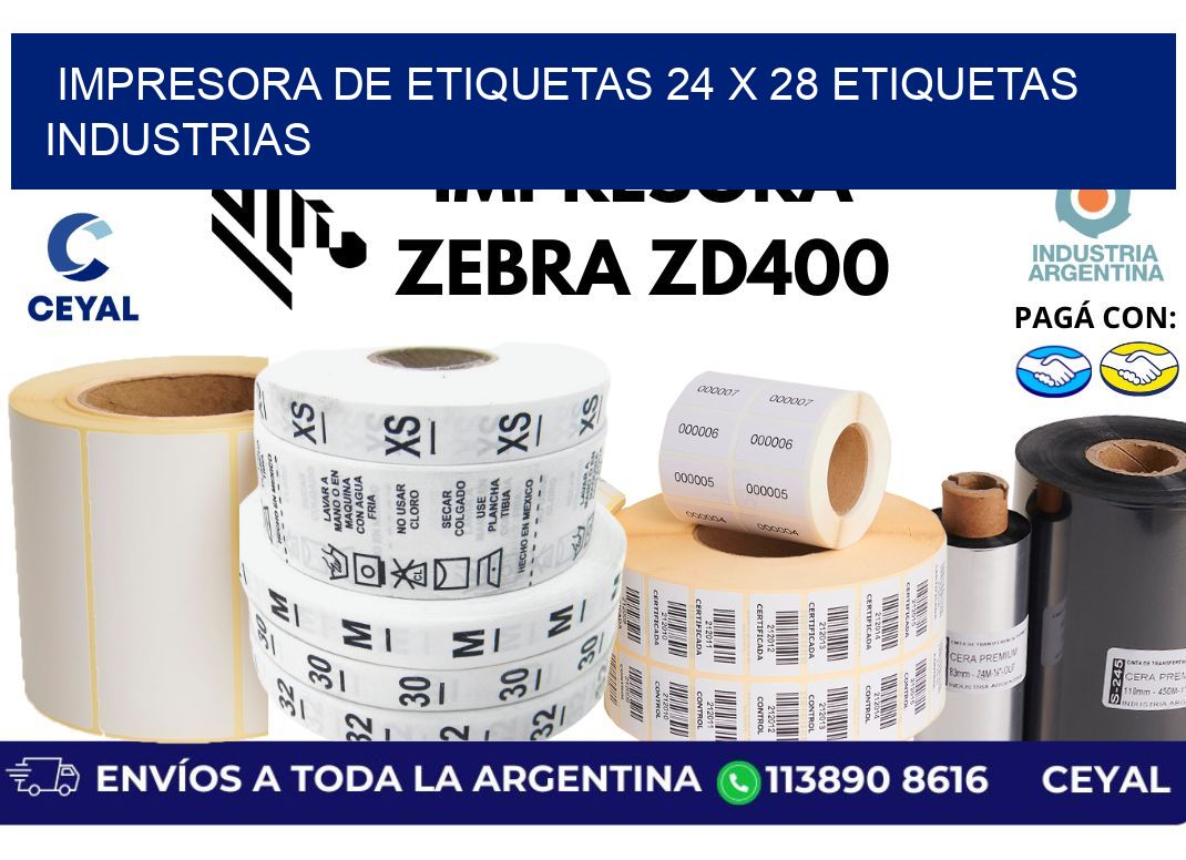 impresora de etiquetas 24 x 28 etiquetas industrias