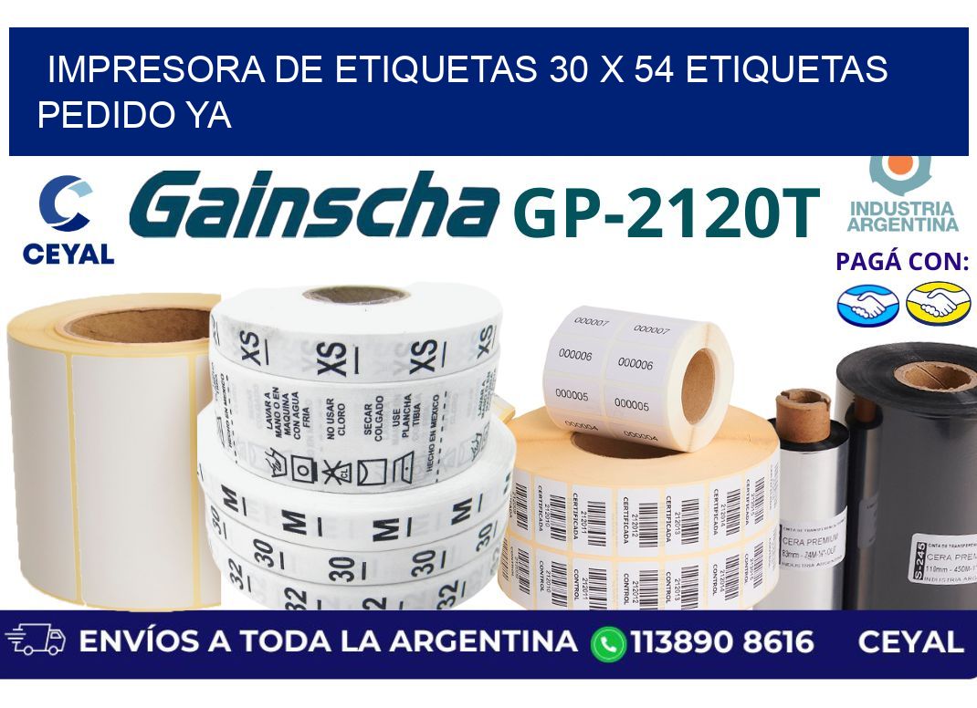 impresora de etiquetas 30 x 54 etiquetas pedido ya