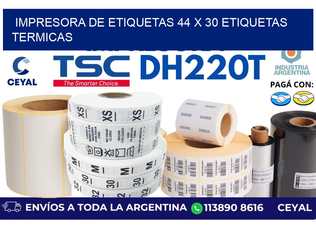 impresora de etiquetas 44 x 30 etiquetas termicas