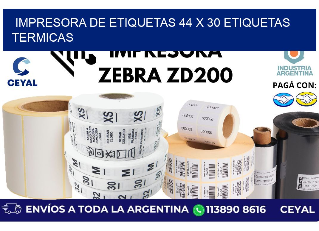 impresora de etiquetas 44 x 30 etiquetas termicas