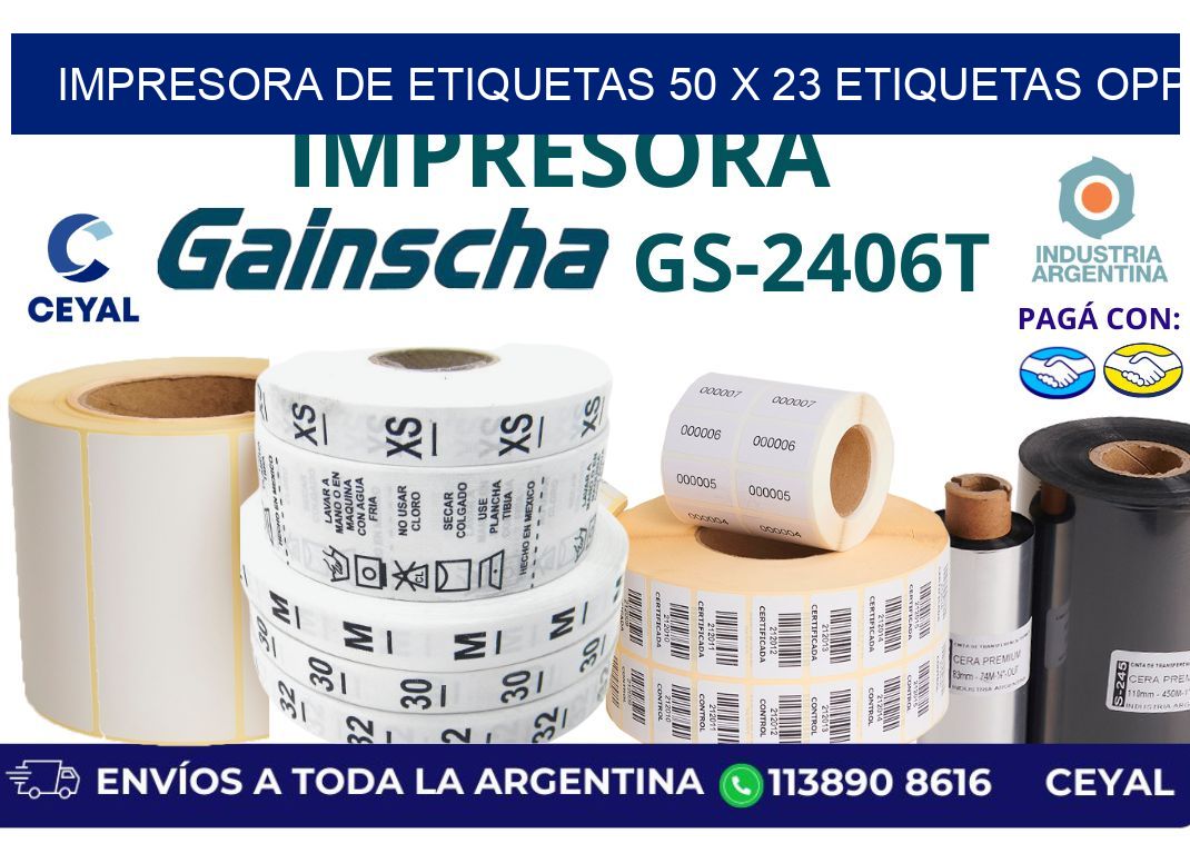 impresora de etiquetas 50 x 23 etiquetas opp