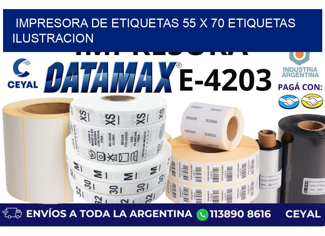 impresora de etiquetas 55 x 70 etiquetas ilustracion