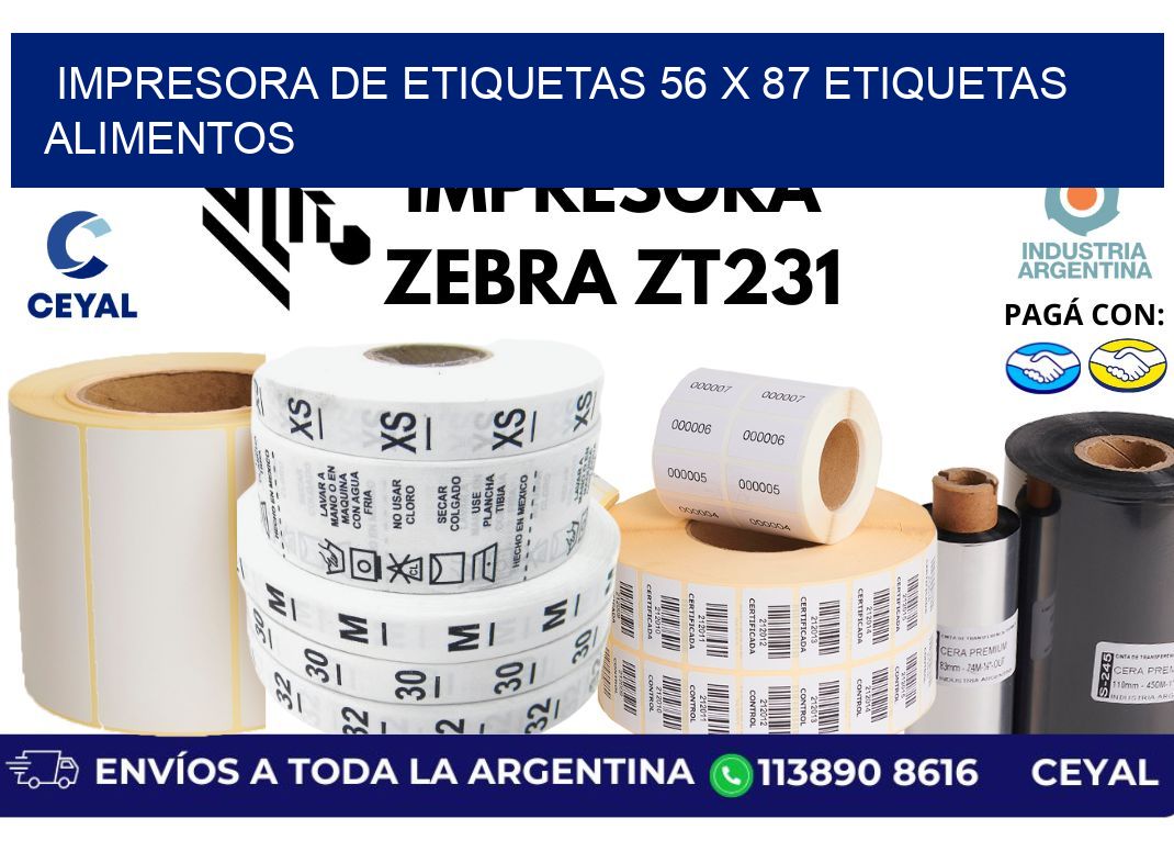 impresora de etiquetas 56 x 87 etiquetas alimentos