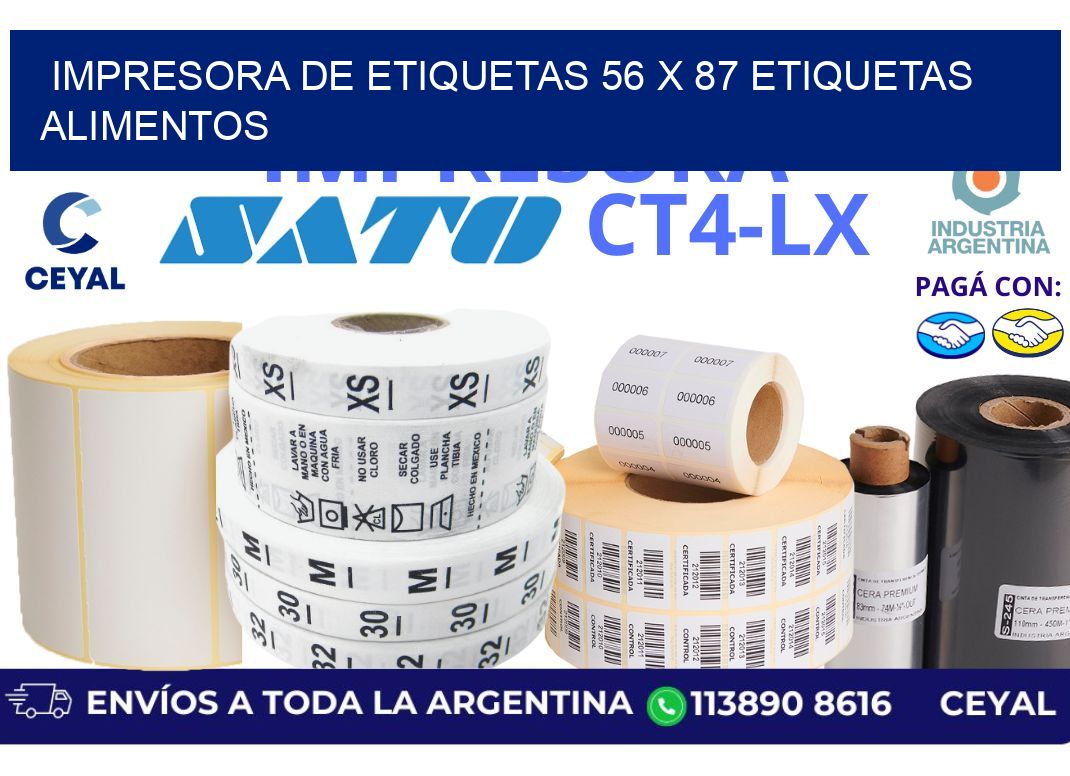 impresora de etiquetas 56 x 87 etiquetas alimentos