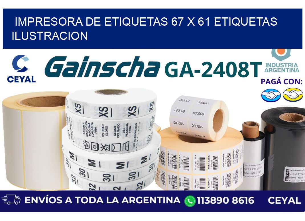 impresora de etiquetas 67 x 61 etiquetas ilustracion