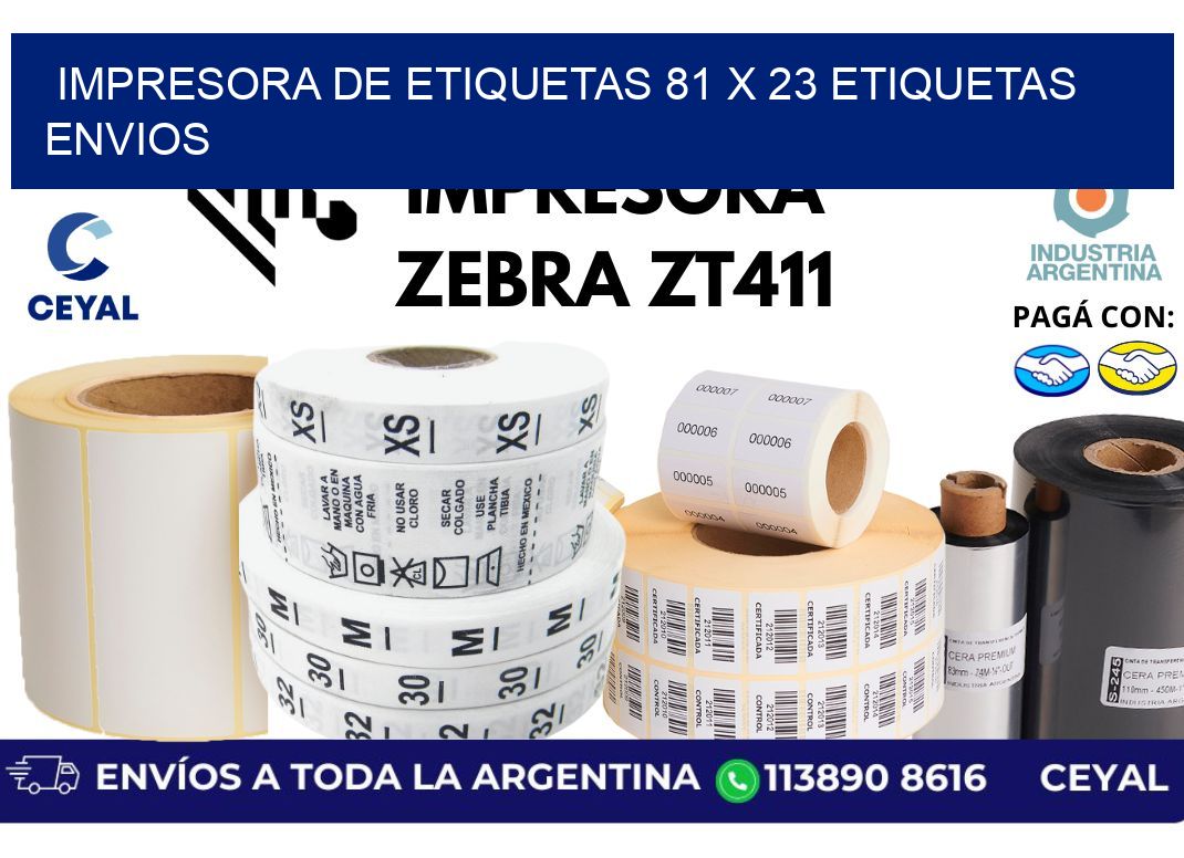 impresora de etiquetas 81 x 23 etiquetas envios