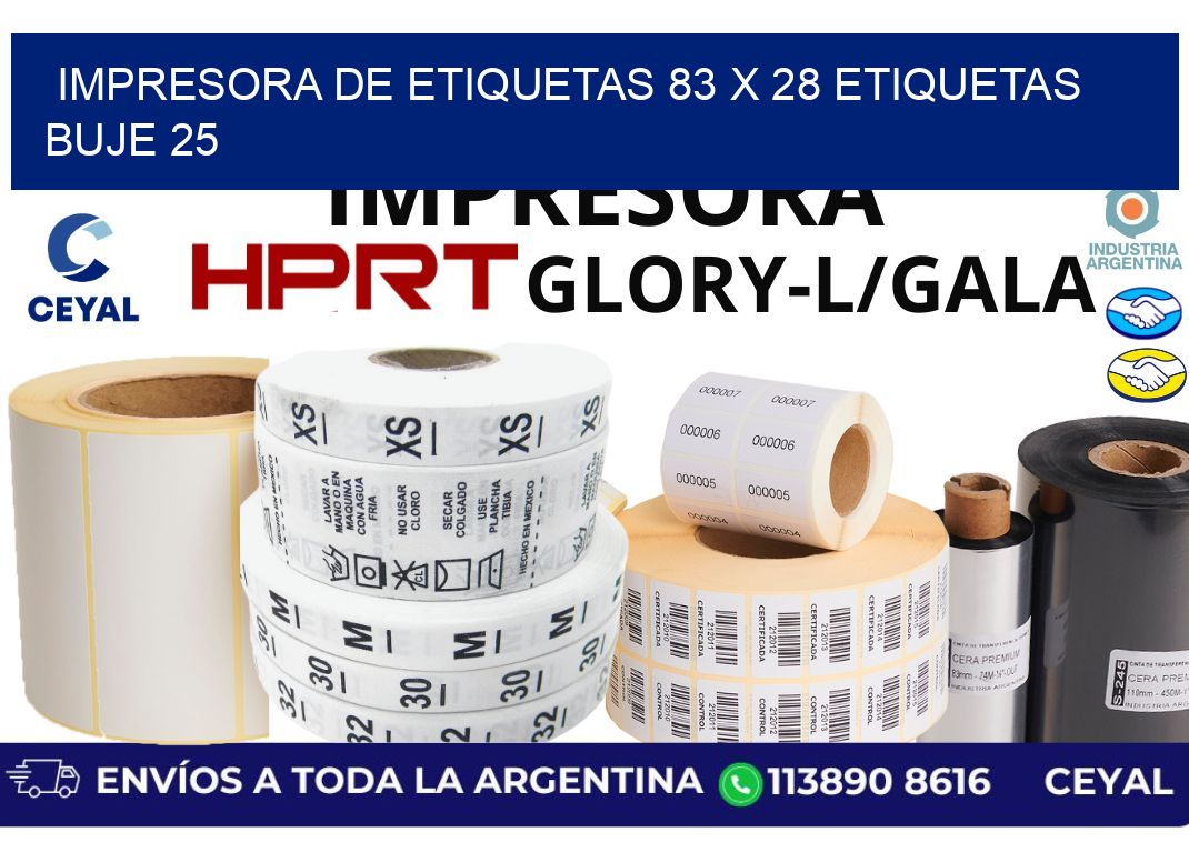 impresora de etiquetas 83 x 28 etiquetas  buje 25