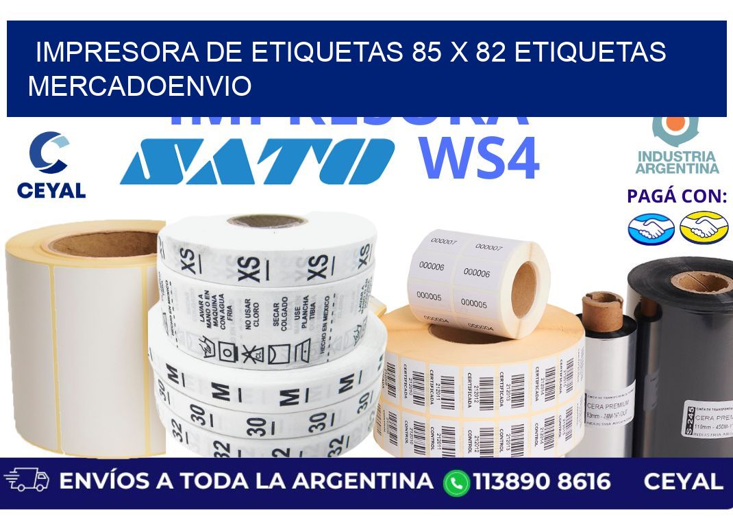 impresora de etiquetas 85 x 82 etiquetas mercadoenvio