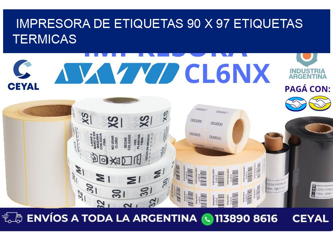 impresora de etiquetas 90 x 97 etiquetas termicas