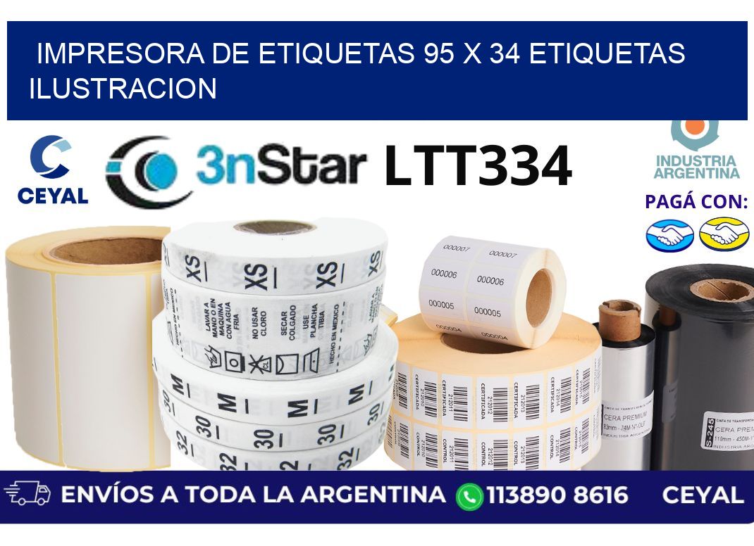 impresora de etiquetas 95 x 34 etiquetas ilustracion