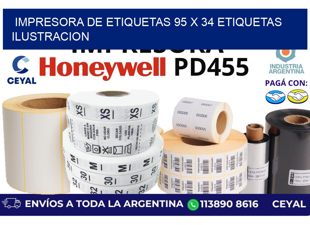 impresora de etiquetas 95 x 34 etiquetas ilustracion