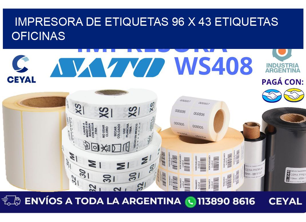 impresora de etiquetas 96 x 43 etiquetas oficinas