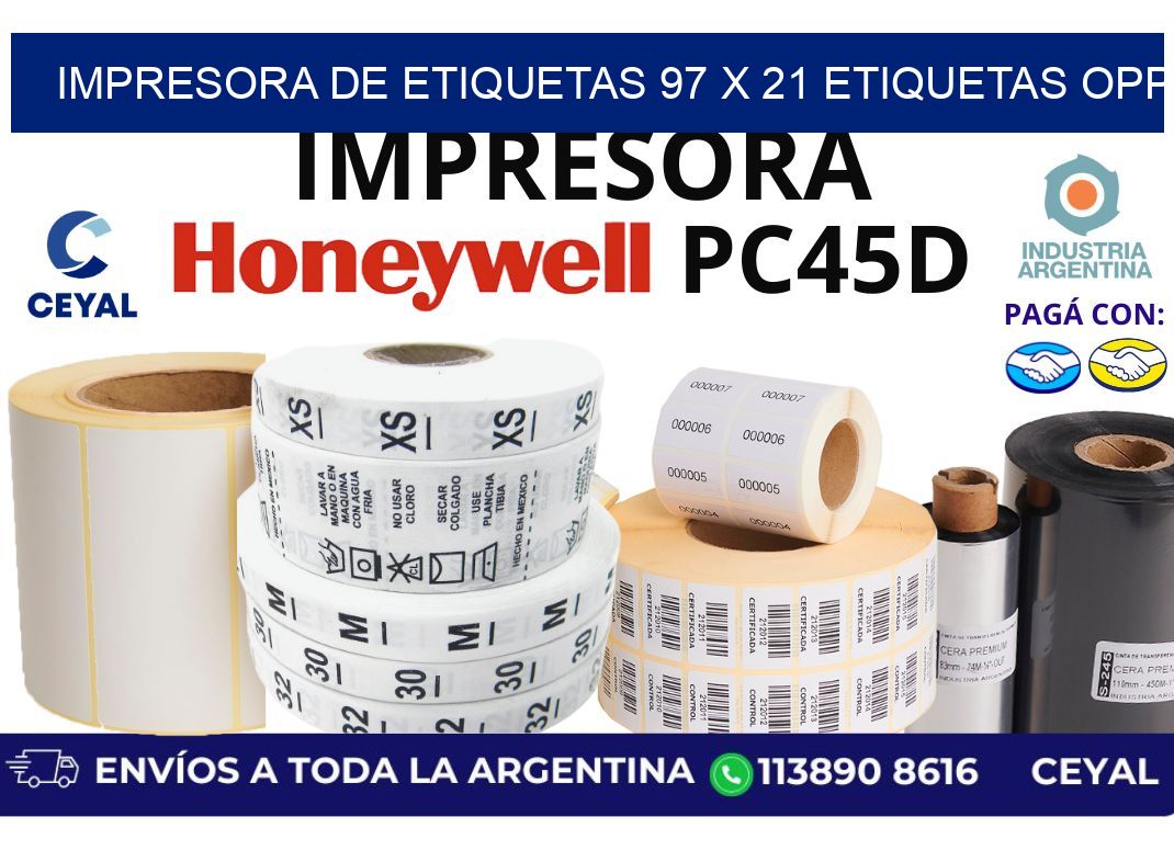 impresora de etiquetas 97 x 21 etiquetas opp