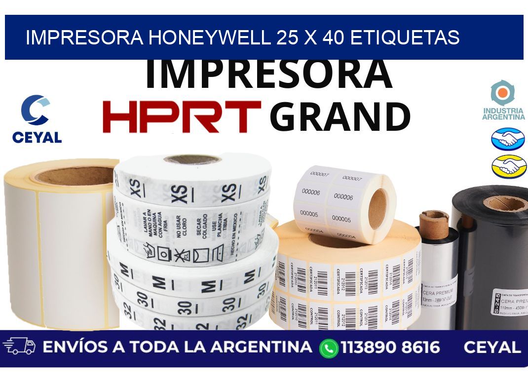 impresora honeywell 25 x 40 etiquetas
