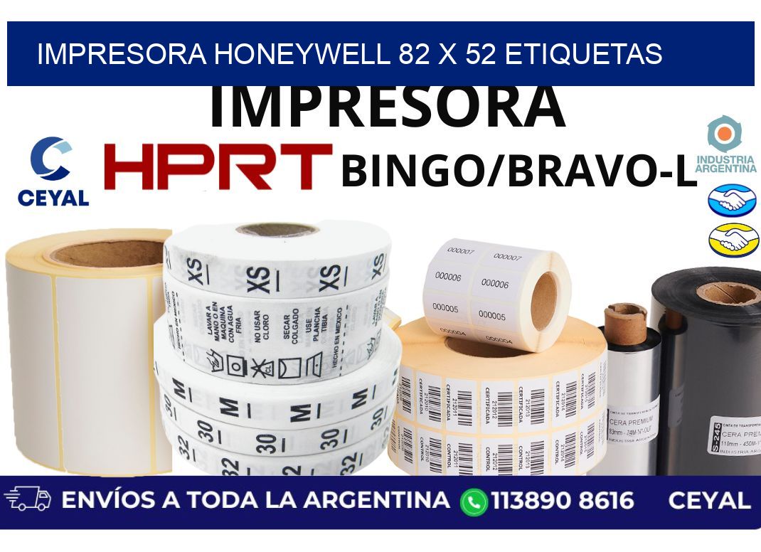 impresora honeywell 82 x 52 etiquetas