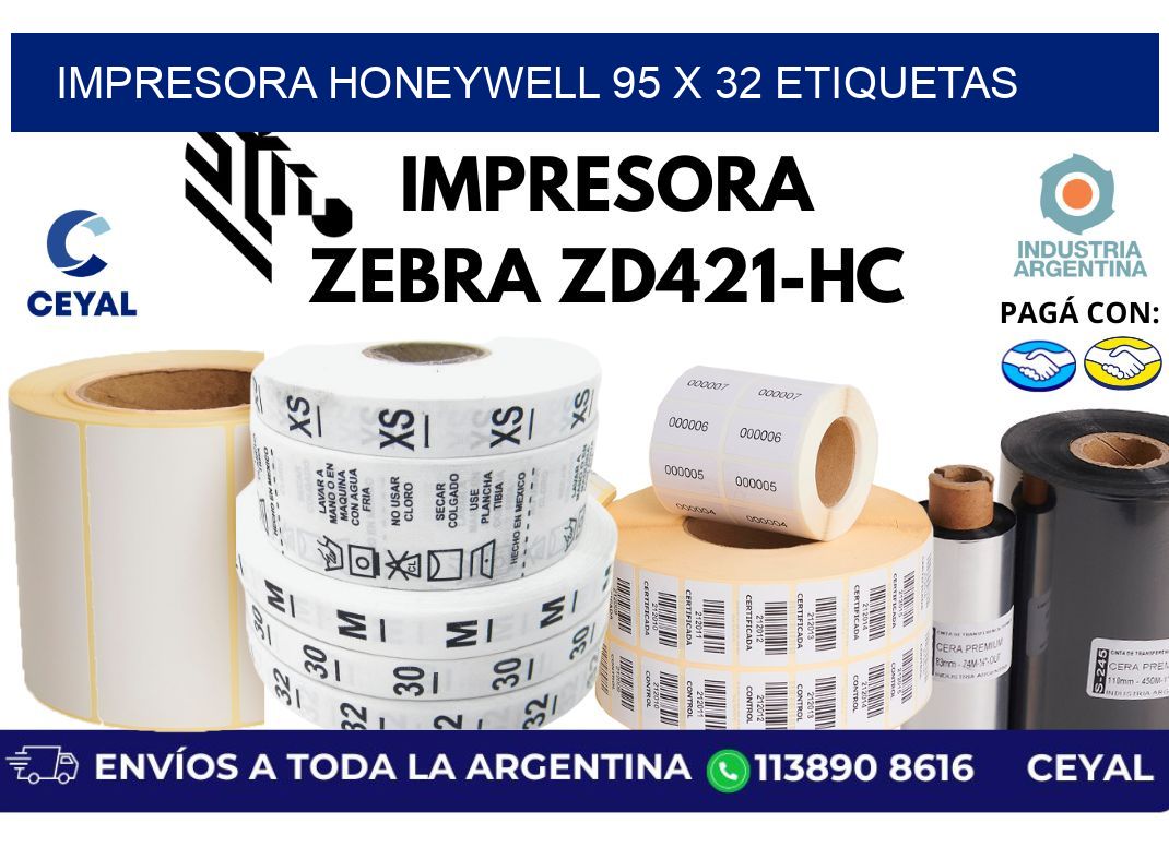 impresora honeywell 95 x 32 etiquetas
